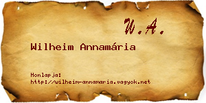 Wilheim Annamária névjegykártya